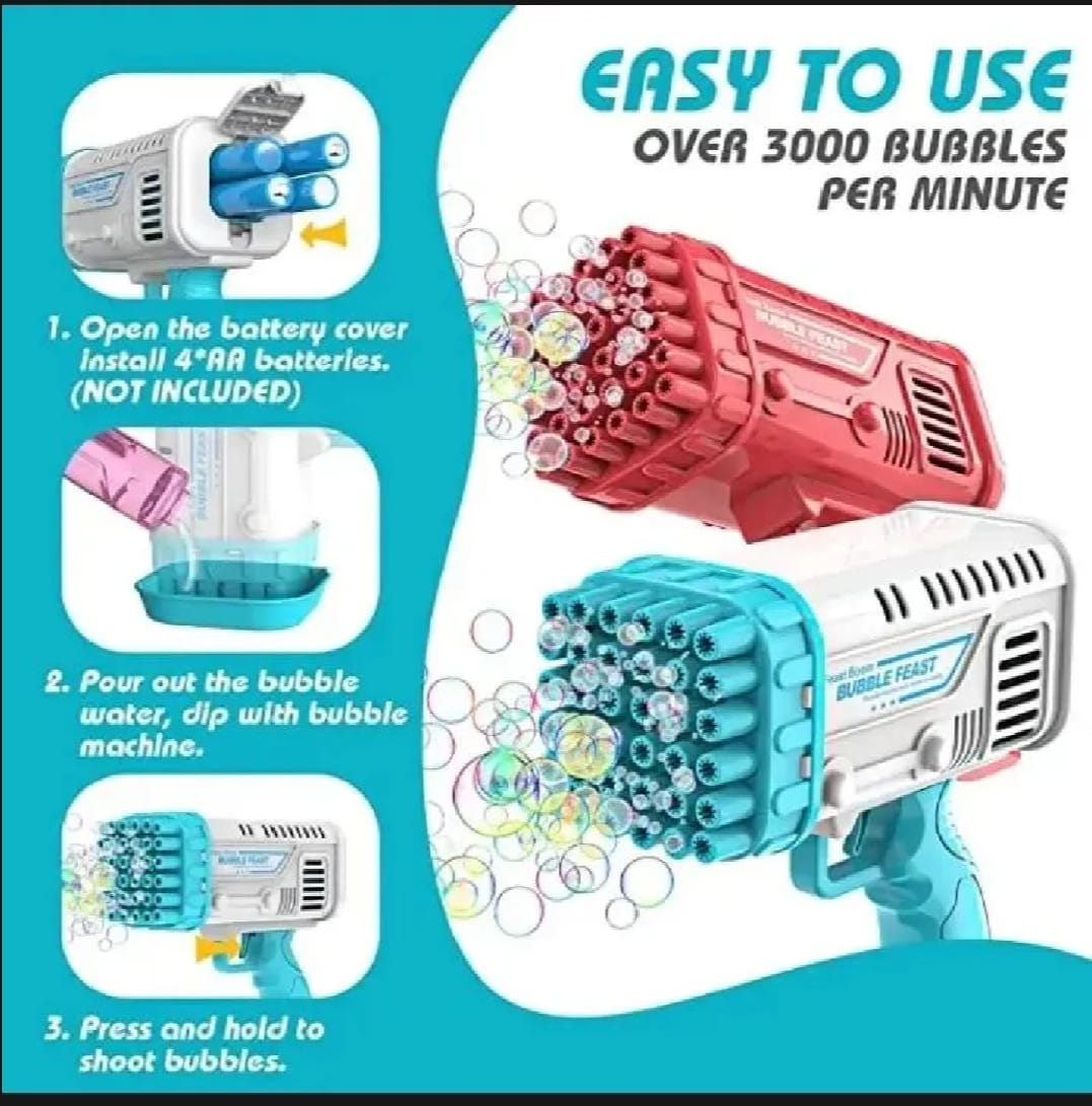 Automatic Electric Gatling Bubble Gun